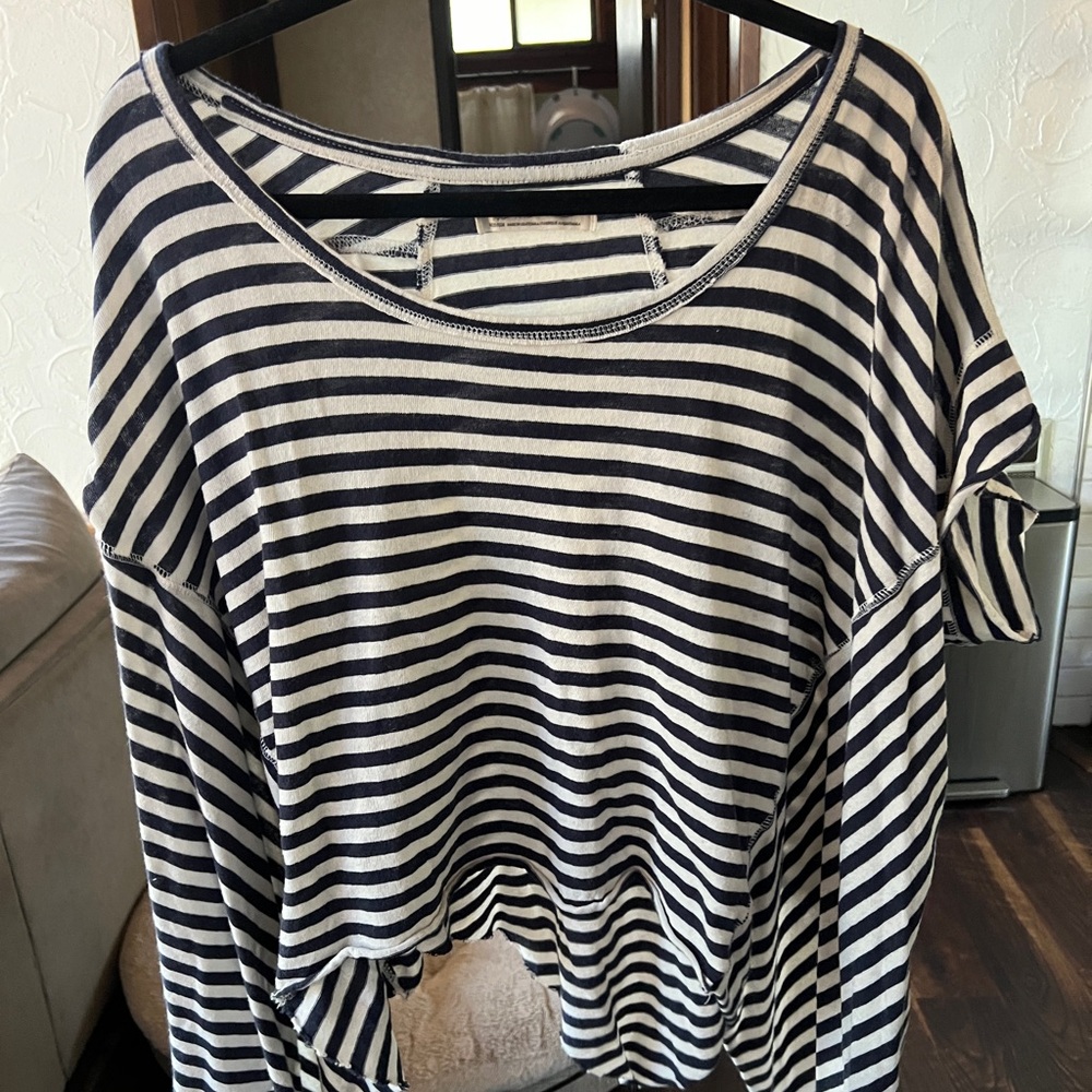 We The Free Striped Angel Tee in Navy/White - Size M